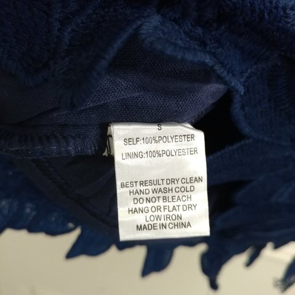 Navy Lace Pattern Shift Dress | Size S - Picture 3 of 3